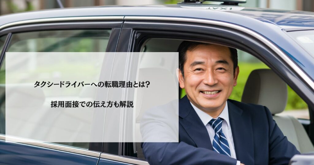 タクシードライバーへの転職理由とは？採用面接での伝え方も解説